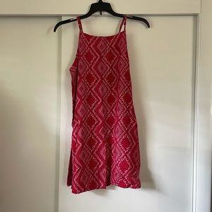Red halter neck sun dress